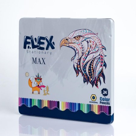 الوان خشب بعلبة حديد FLEX MAX  24 لون